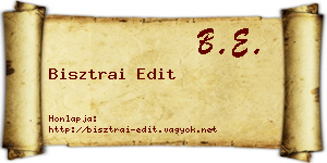 Bisztrai Edit névjegykártya